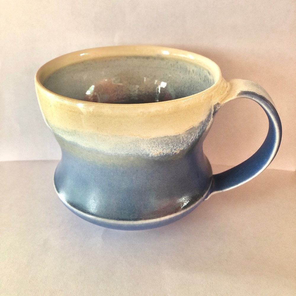 HANDMADE Coffee Mug Tea Cup Dipped Porcelain w/ Lace Mandala Base One-of-a-Kind